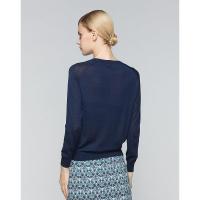 心型修饰长袖套头薄针织衫春打底上衣