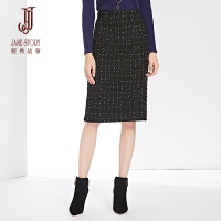 经典故事粗纺编织呢半裙女冬季通勤修身保暖半身裙女