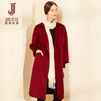 经典故事羊毛大衣女冬季羊绒毛呢大口袋双面绒外套