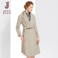 经典故事羊毛双面呢大衣女冬长袖保暖外套