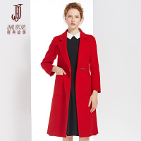 经典故事女外套冬季时尚大方纯羊毛双面呢大衣