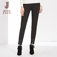 经典故事松紧腰纯色九分裤秋季修身显瘦简约休闲裤女