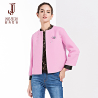 经典故事女装冬季短通勤七分袖100%纯羊毛双面呢子外套女