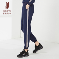 经典故事春季运动休闲卫裤纯色条纹宽松百搭通勤日常女运动裤