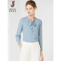 经典故事衬衫女春装通勤优雅气质百搭领套头长袖衬衣