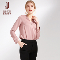 经典故事春夏季时尚长袖T恤女宽松优雅上衣打底衫潮