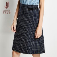 经典故事夏季格子半裙女时尚韩版a字型优雅半身裙显瘦潮