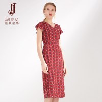 经典故事春夏流行a字一步长过膝复古连衣裙子女装