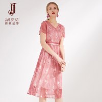 经典故事夏流行女装印花雪纺显瘦a字连衣裙