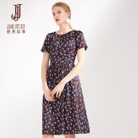 经典故事女夏季短袖波点印花连衣裙女显瘦裙子