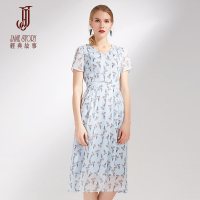 经典故事夏季小碎花雪纺连衣裙女显瘦裙子