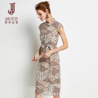 经典故事夏季天女装雪纺气质显瘦印花连衣裙子