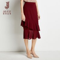经典故事夏季半身裙女a字荷叶边中长女显瘦一步百搭
