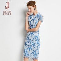 经典故事夏季女装天复古气质显瘦蕾丝旗袍连衣裙