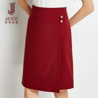 经典故事夏季显瘦a字不规则黑色一步裙短半身裙子女中款