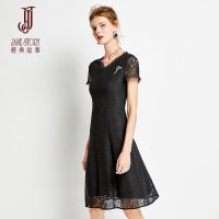 经典故事夏季天蕾丝连衣裙子气质显瘦女装