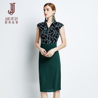 经典故事夏季套连衣裙子拼接洋气通勤无袖女装