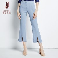 经典故事夏季黑色阔腿裤女垂感直筒九分显瘦小个子