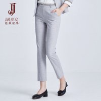 经典故事裤子女秋季撞色休闲时尚直筒九分裤显瘦百搭