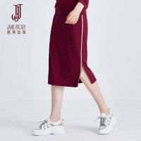 经典故事秋季半身裙罗马布纯色时尚休闲显瘦女装