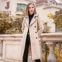 经典故事秋季简约干练纯色风衣优雅修身外套