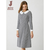 经典故事秋季连衣裙千鸟格洋气小香风长袖女装