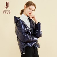 经典故事冬季时尚派克亮面短款羽绒服轻盈保暖女装