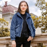 经典故事冬季时尚丝绒保暖羽绒服轻盈透气防风外套