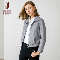 经典故事秋季时尚pu皮衣外套都市摩登气质休闲短外套