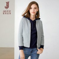 经典故事秋季时尚编织花呢格纹短外套简约显瘦外套女