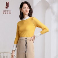 经典故事针织衫冬季女洋气纯色女士套头显瘦毛衣打底衫