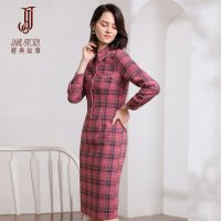 经典故事秋冬连衣裙女秋冬小个子潮款气质女装