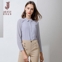 经典故事衬衫女初春款百搭复古港味雪纺衬衫修身显瘦女