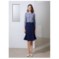 经典故事年春季浪漫蕾丝拼接连衣裙气质熟女鱼尾裙