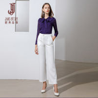 经典故事春装衬衫女通勤优雅领雪纺衬衣简约百搭上衣