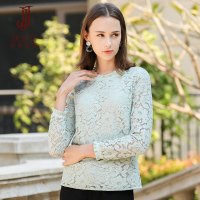 经典故事蕾丝打底衫女初春小衫高档长袖精致内搭蕾丝衫女