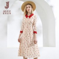 经典故事春装女连衣裙波点典雅收腰显瘦气质裙子女装