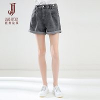 夏季高腰薄款宽松显瘦显高百搭牛仔短裤女