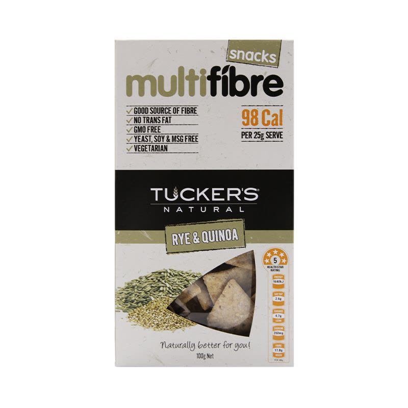 Tucker’s Natural 她可思纤维系列黑麦&藜麦味饼干100g(澳大利亚进口)图片