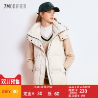 拉夏贝尔集团旗下韩版无袖棉服女2018冬季新款学生显瘦宽松拉链上衣女马夹女士外套 S 咖啡