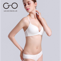 GO bra套装无钢圈美背文胸罩内衣女聚拢深v性感细带奶罩薄款大码