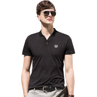 雅鹿男士短袖T恤2019新款男士纯色修身翻领纯棉夏季薄款polo衫