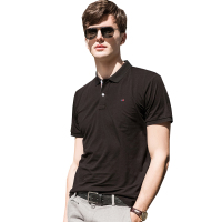 雅鹿男士短袖t恤夏季男士2019新款纯色polo衫男棉翻领t恤