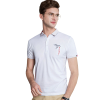 雅鹿男士短袖修身翻领T恤2019夏装新款男休闲宽松上衣T恤