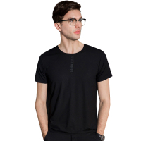 雅鹿男士短袖t恤2019夏新款圆领纯色青年半袖上衣T恤