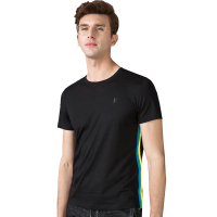 雅鹿男士短袖t恤2019夏季新款圆领潮流纯色T恤男装