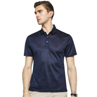 雅鹿男士翻领T恤夏2019款含桑蚕丝纯色polo衫男T恤上衣