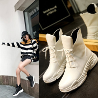 Tiaunyins马丁靴女英伦风短筒靴单靴新款百搭时尚潮8200-1