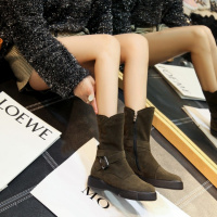 Tiauny冬绒面保暖雪地靴圆头平底休闲短靴9788