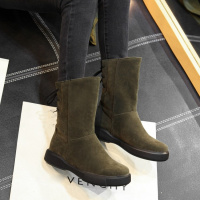 Tiauny雪地靴加厚冬季女靴子短靴平底女鞋棉鞋中筒439587-9